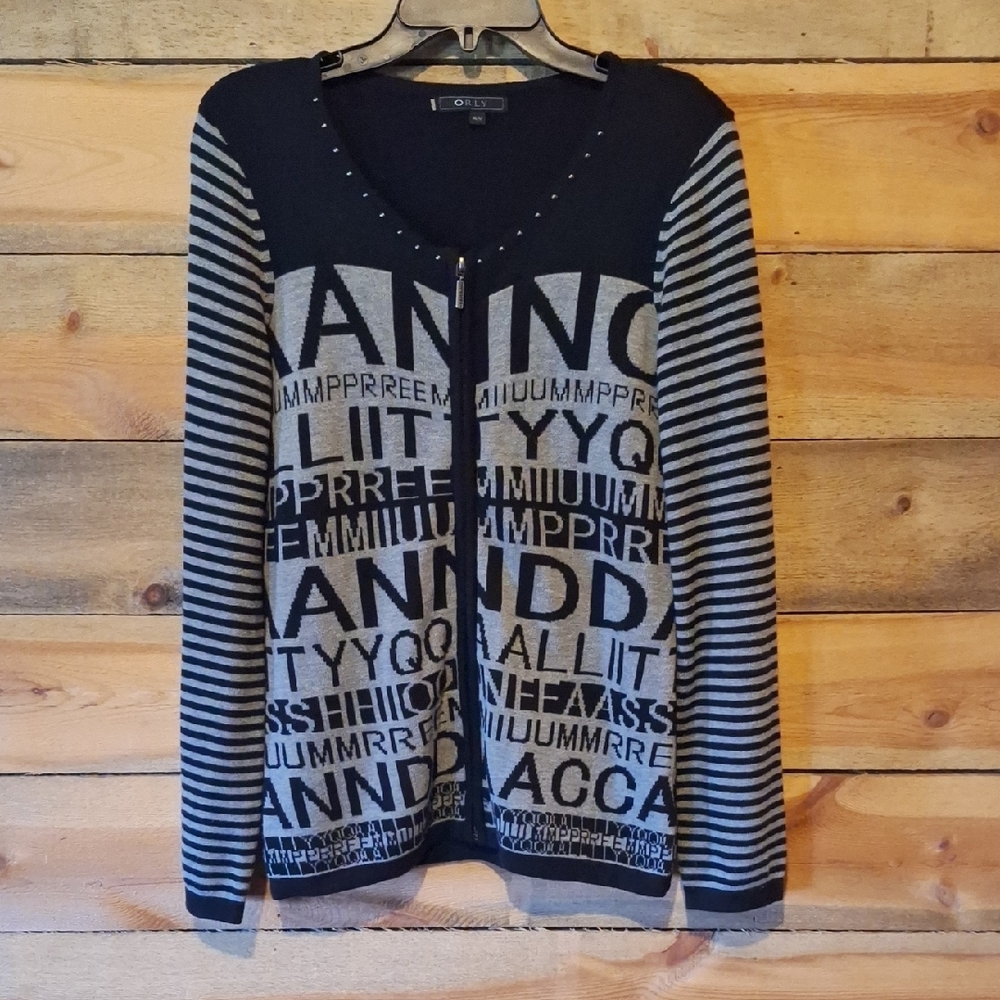 Stylish Black and Gray Cardigan with Relaxed Fit